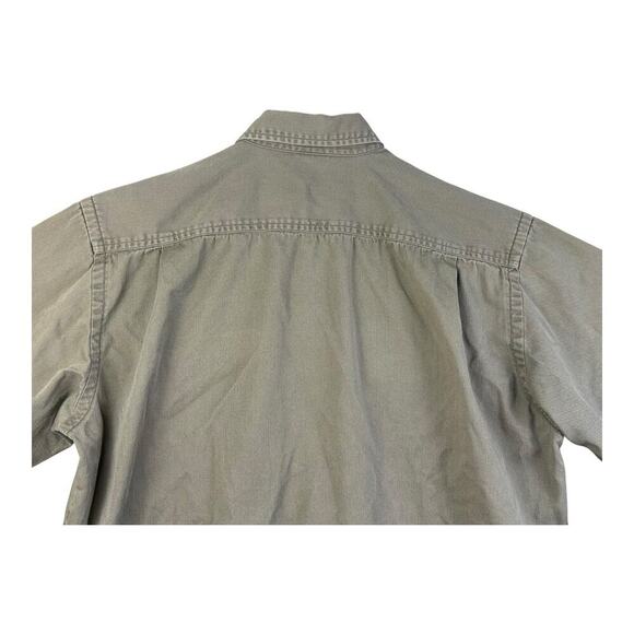 Vintage 90s Rainforest Cafe Cotton Men’s Medium Brown Canvas Button Down Shirt - Picture 9 of 16